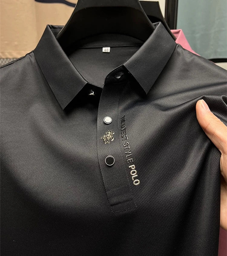 High end brand printed polo T-shirt