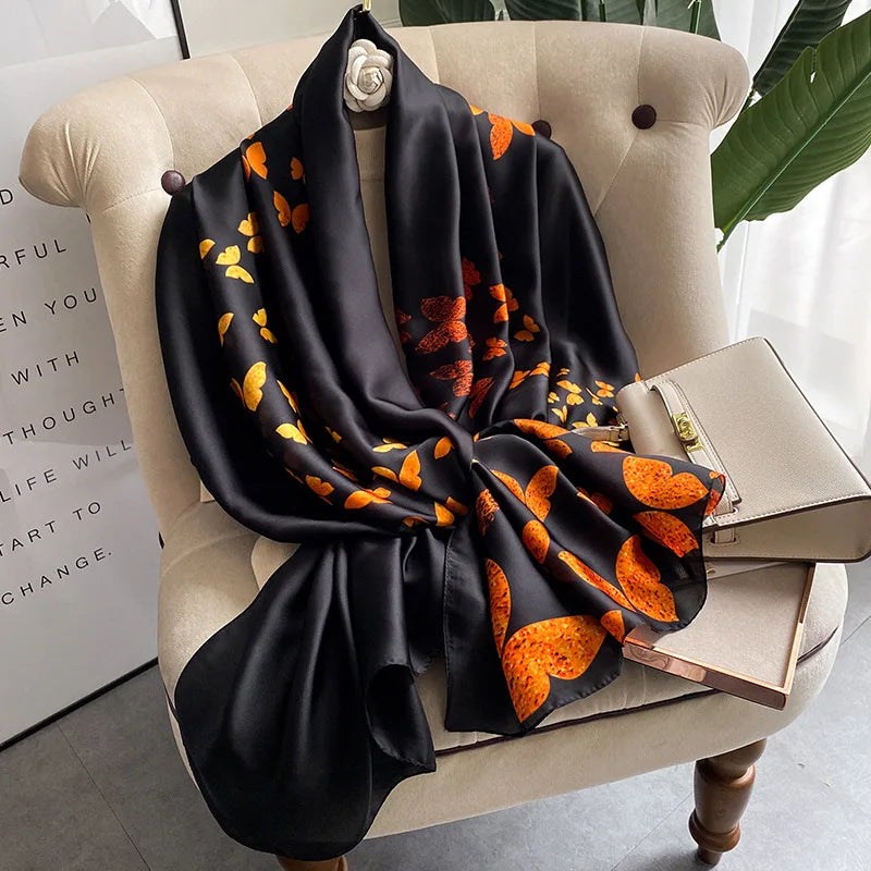 Women Fashion Print Silk Scarf Luxury Brand