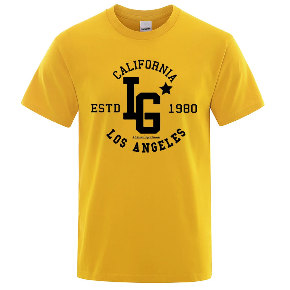 Los Angeles California Estd 1980 Print T Shirts