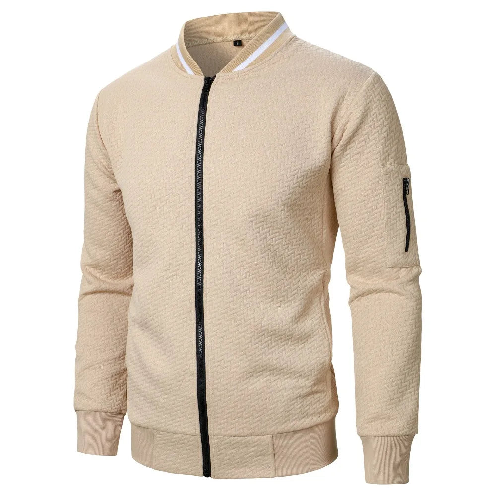 New Men's New Zip Stand Collar Sweatshirt Jacket