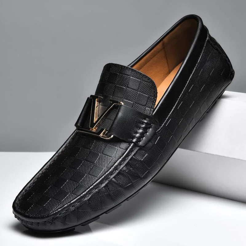 High Quality Genuine Leather Casual Shoes Men's Loafers Plus Size Moccasin Toe Cowhide Leather Shoes