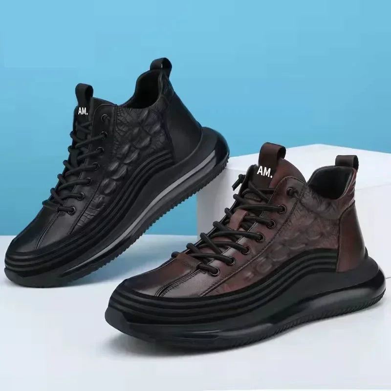 Tenis Men Sport Shoe Autumn New Brand Leather Shoe Platform