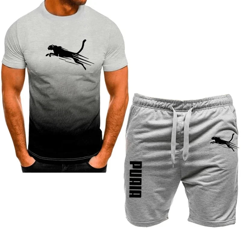 Men's Casual Sports Short sleeve suit, two-piece set