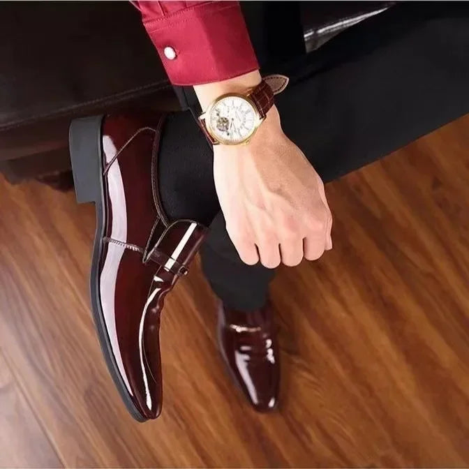 Luxury Business Oxford Leather Shoes Men Breathable Patent Leather Formal Shoes Plus Size