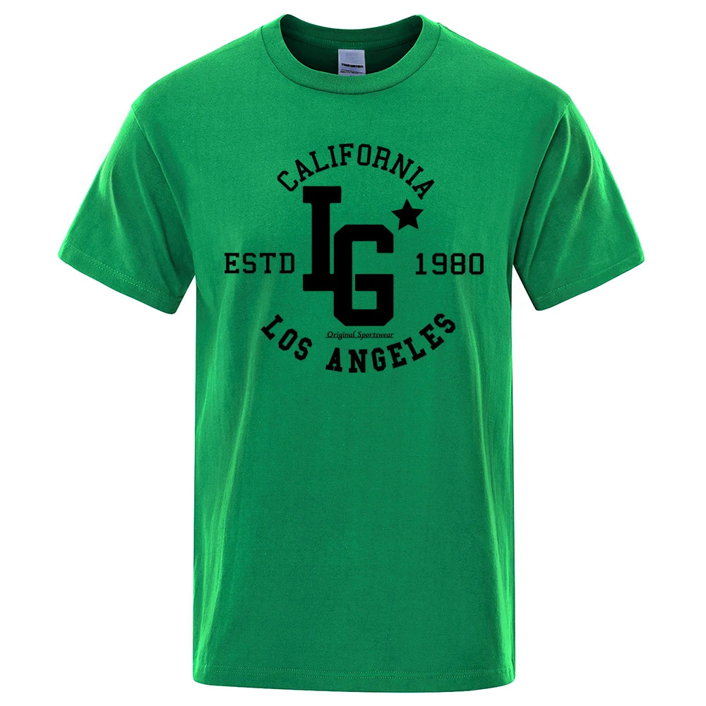 Los Angeles California Estd 1980 Print T Shirts