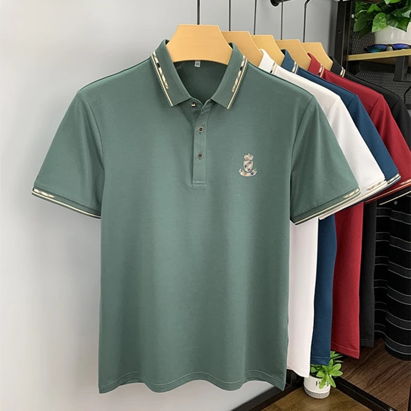 High end brand short sleeve POLO shirt casual business clothing