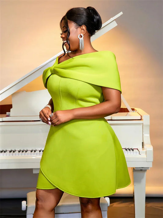 Women Plus Size Dress Large Size Elegant Short Sleeve Solid Color Sexy Stretchy Casual Dresses Sundress Clothing