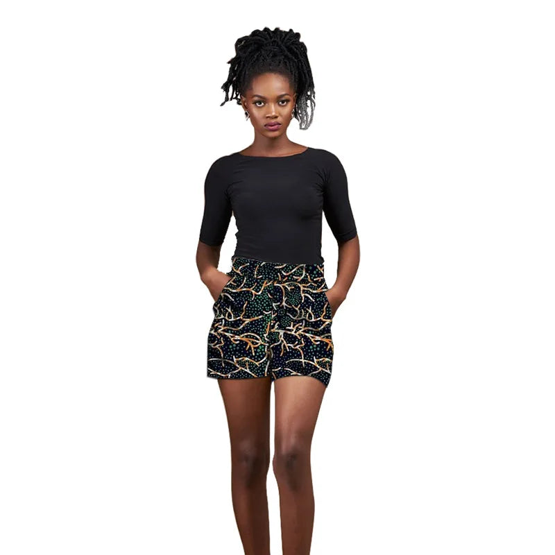 Women's Hot Pants African Print Shorts Loose Trousers