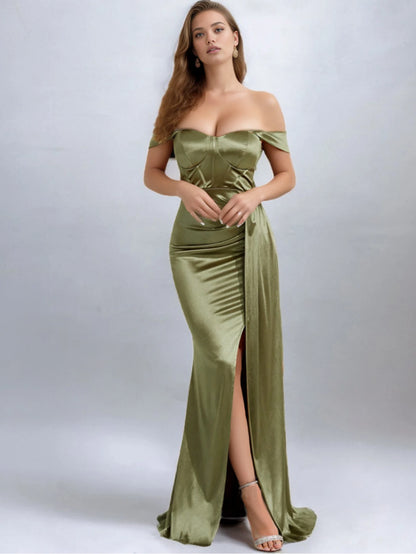 Sexy slip corset prom evening dresses