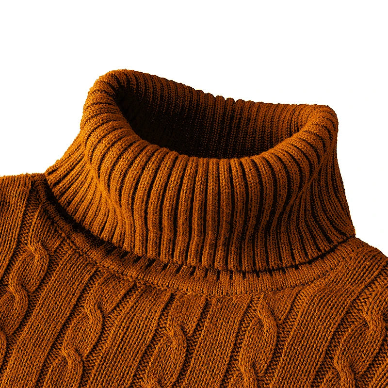 New Turtleneck Sweater Casual Men's Rollneck Knitted Sweater