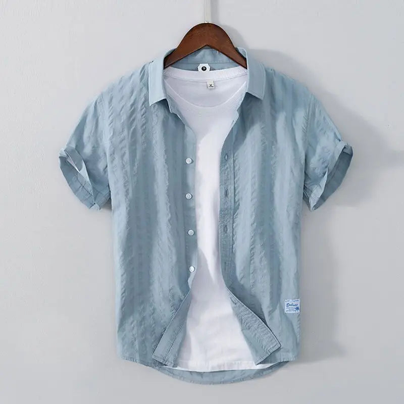 New Solid Color Fashion Turn-down Collar Shirt