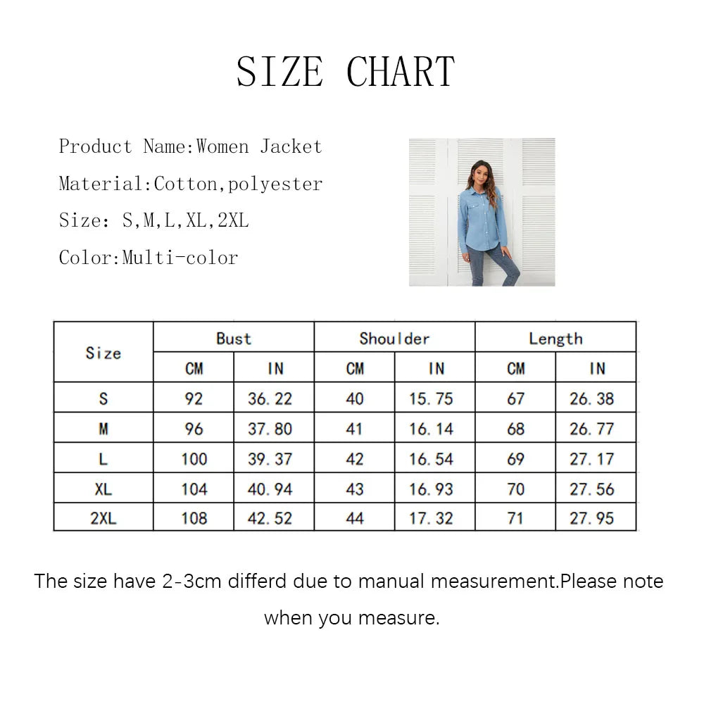 Women Spring Jacket Denim Fashion Oversized Jean Jacket Black Printed