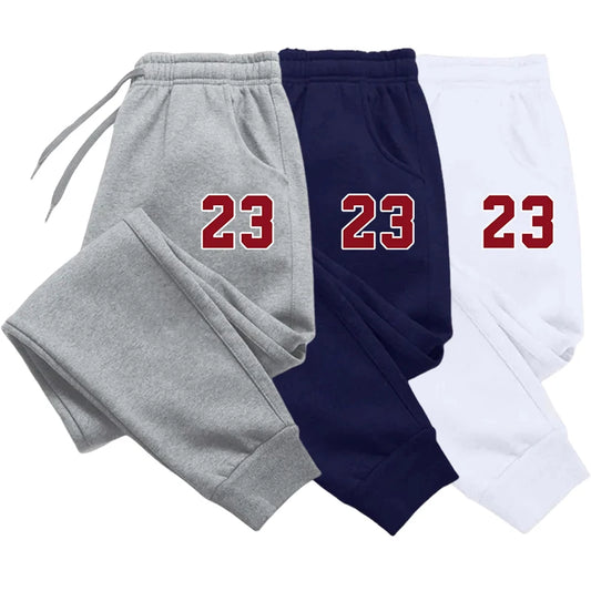 Men's Luxury Print Fleece Sweatpants Warm Jogging Pants