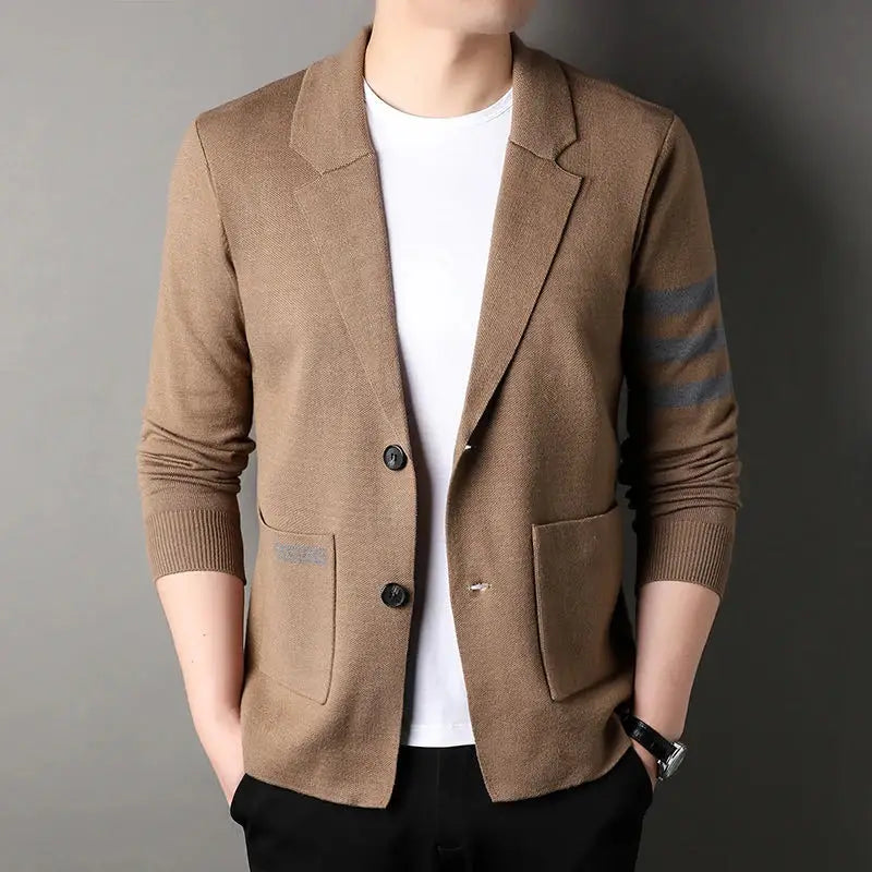 Brand embroidered sweater cardigan men's Spring and Autumn knitted coat