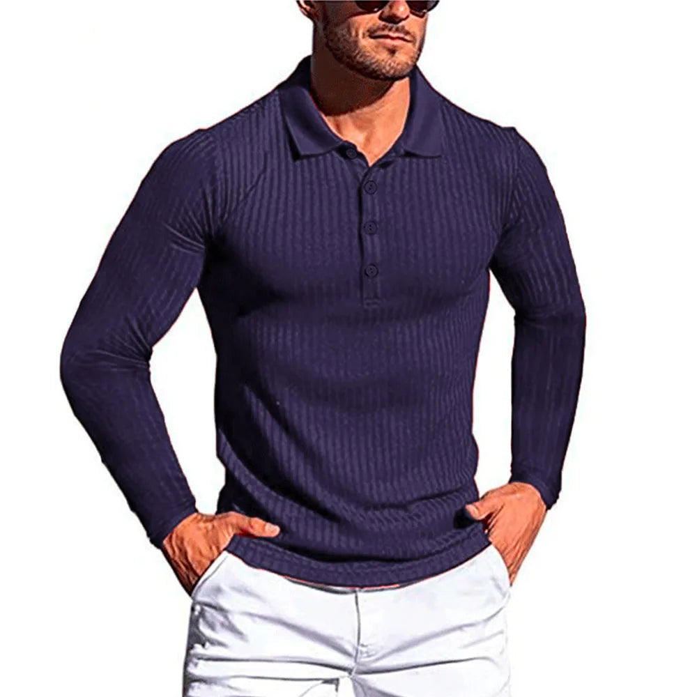 Men's Long Sleeve T-shirt POLO Slim Base Shirt Men