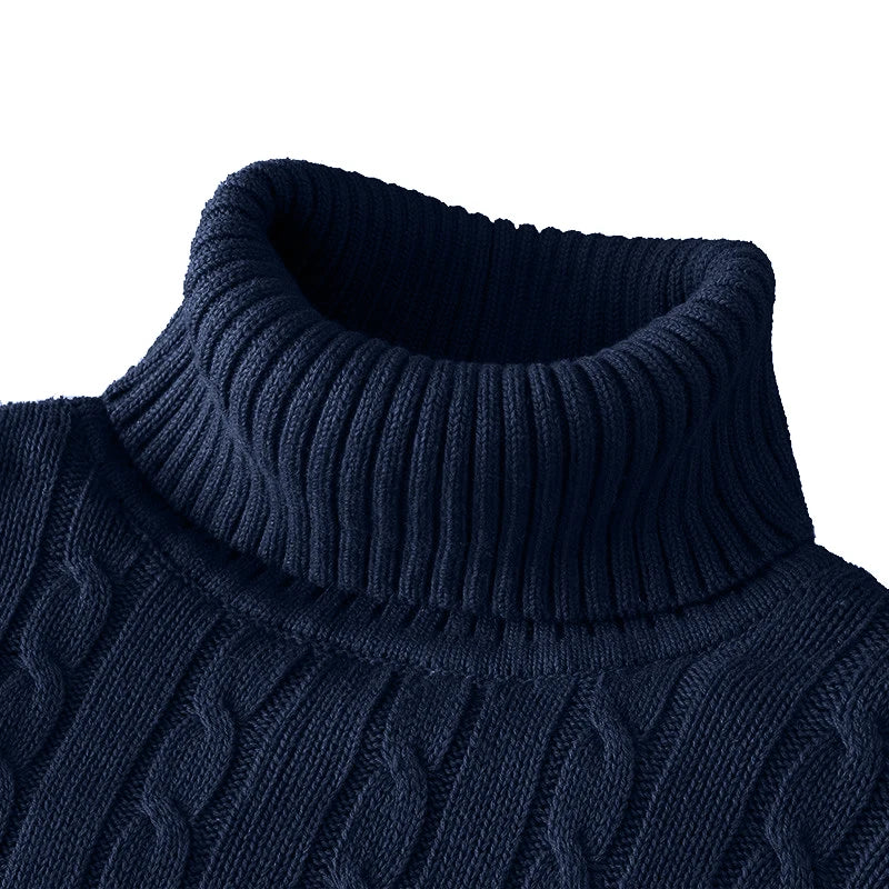 New Turtleneck Sweater Casual Men's Rollneck Knitted Sweater