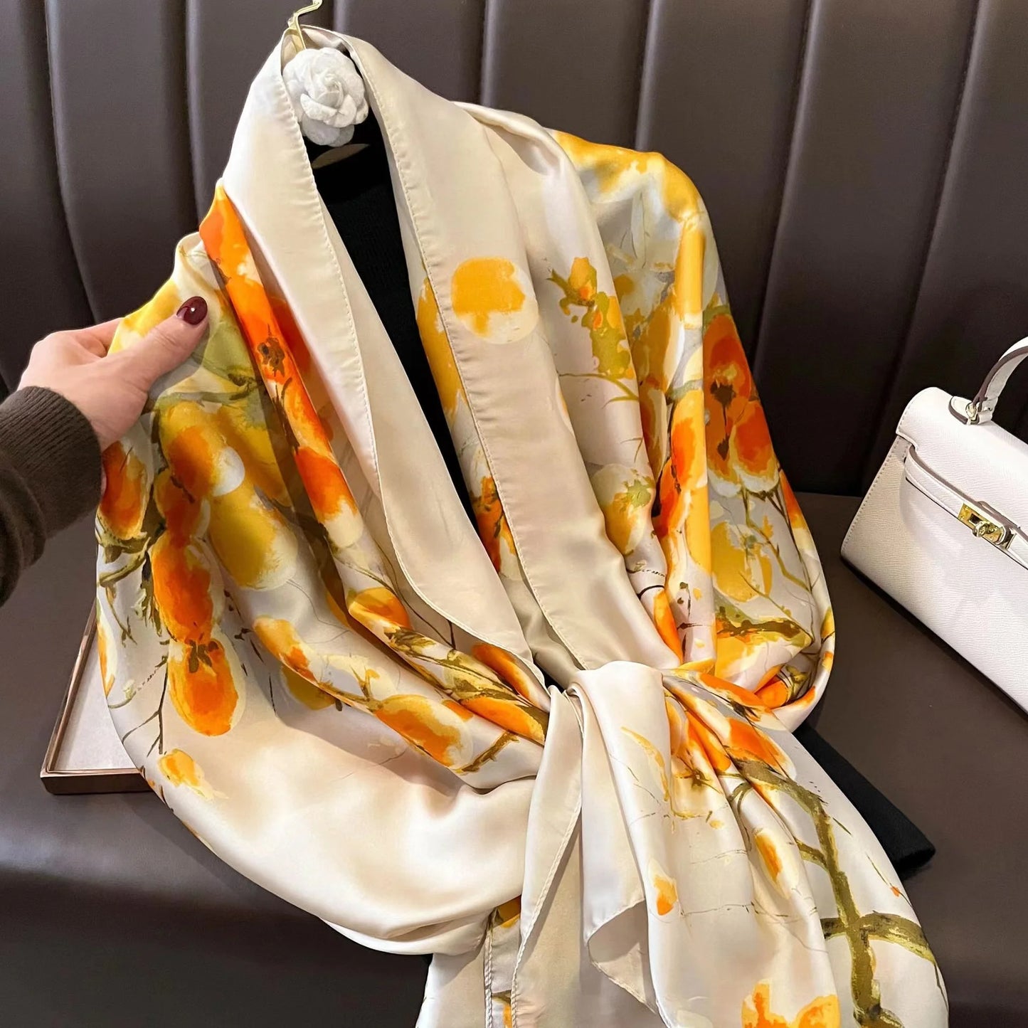 Women Fashion Print Silk Scarf Luxury Brand