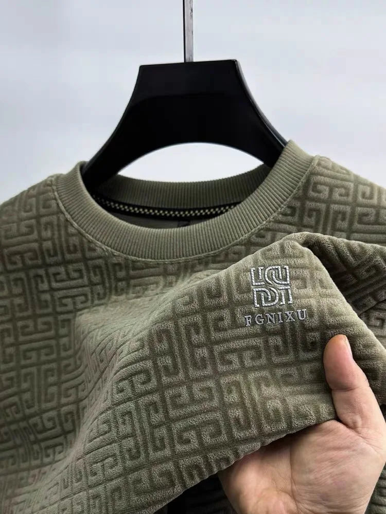 High end luxury brand fashion printed sweater men