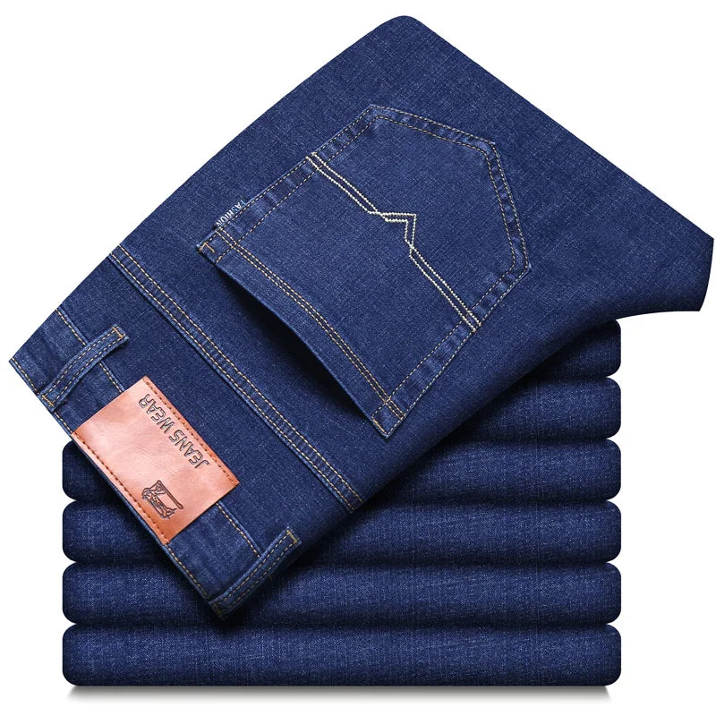 NEW Men's Fashion Business Jeans Classic Style Casual Stretch Slim Jeans