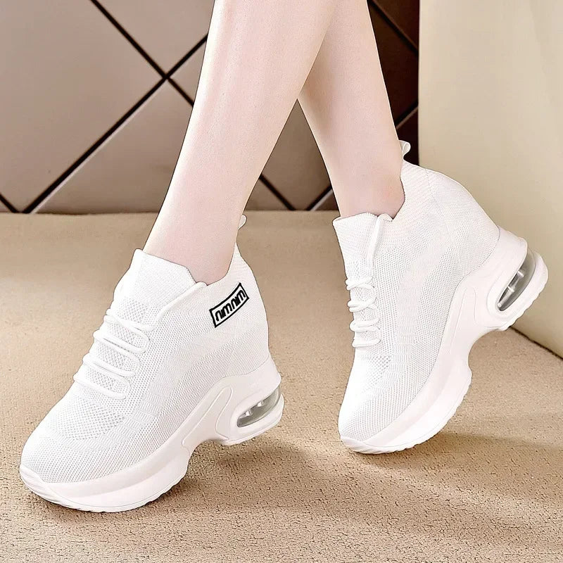 Super Thick Sole High Elevated Sneakers Women  New Mesh Breathable Comfortable Casual Shoes for Women