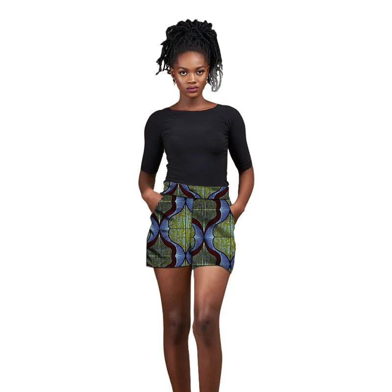 Women's Hot Pants African Print Shorts Loose Trousers