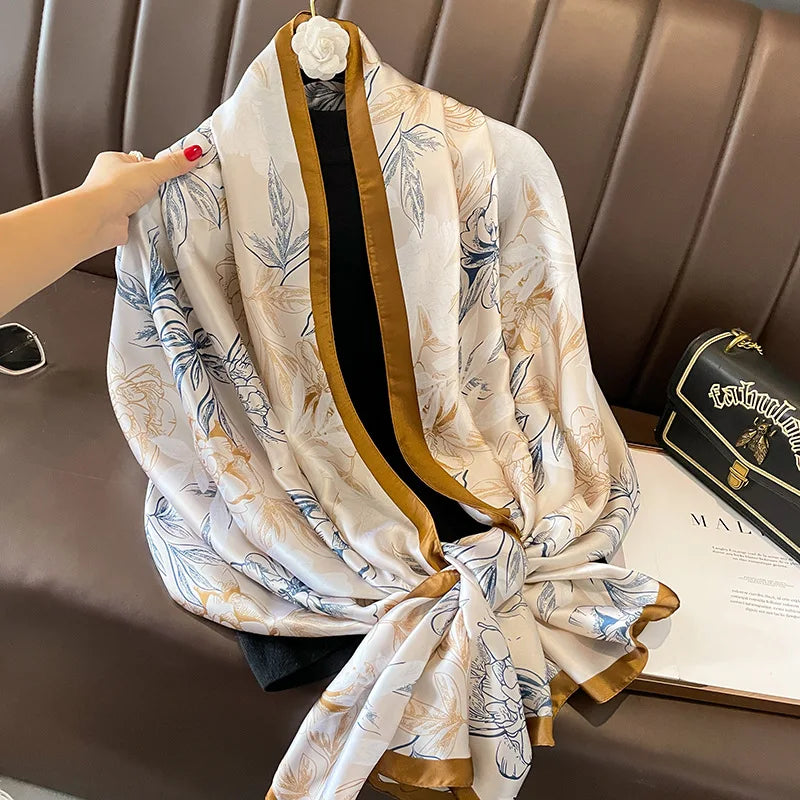 Women Fashion Print Silk Scarf Luxury Brand