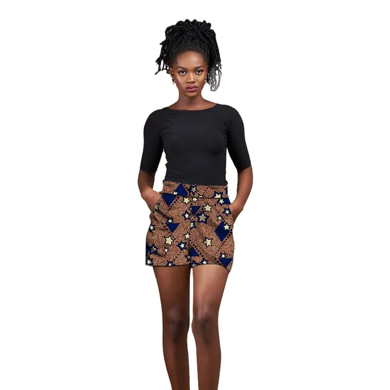 Women's Hot Pants African Print Shorts Loose Trousers