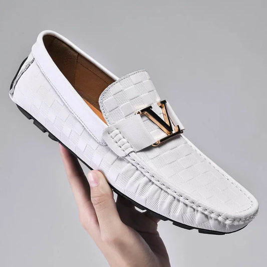 High Quality Genuine Leather Casual Shoes Men's Loafers Plus Size Moccasin Toe Cowhide Leather Shoes