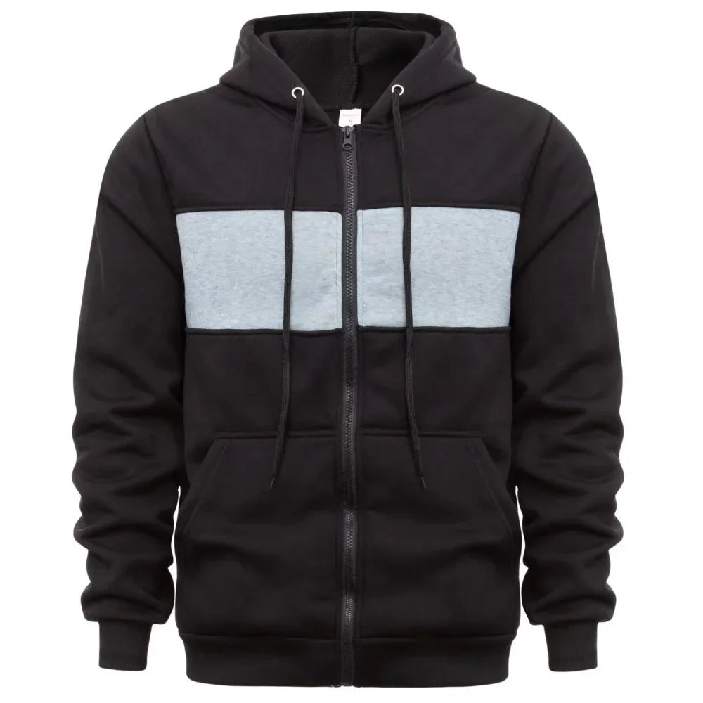 Men's Hoody Cardigan Sweatshirt Color Blocking