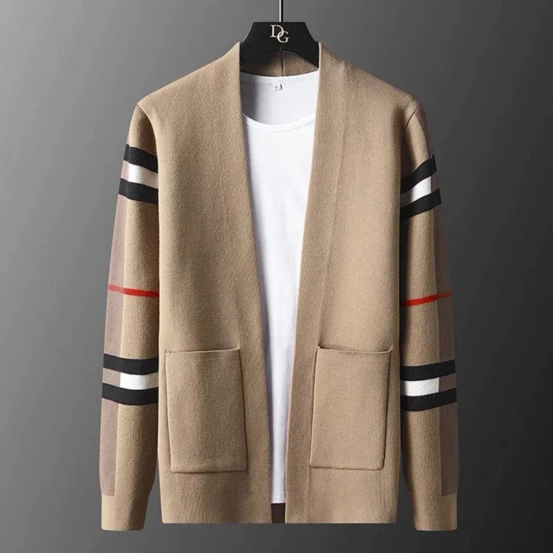 High end long sleeve men's knitted cardigan casual Little coat