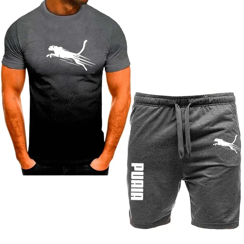 Men's Casual Sports Short sleeve suit, two-piece set