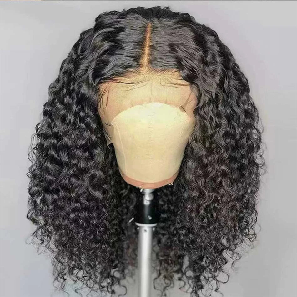 12A Brazilian Kinky Curly Bob Wig Human Hair 13X4 Lace Frontal Wigs 180% Brazilian Water Wave Lace Closure Wigs