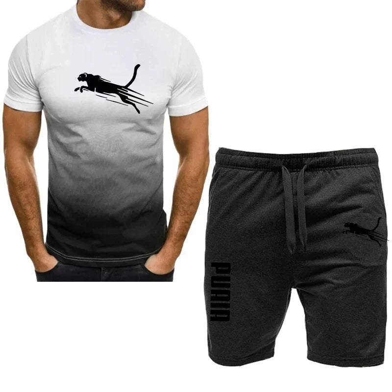 Men's Casual Sports Short sleeve suit, two-piece set