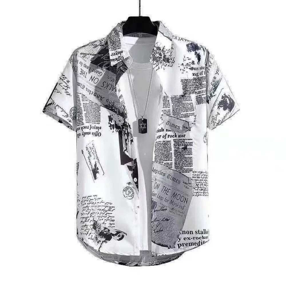 Men's Short Sleeve Shirts Outdoor Party Breathable Street Social Shirt