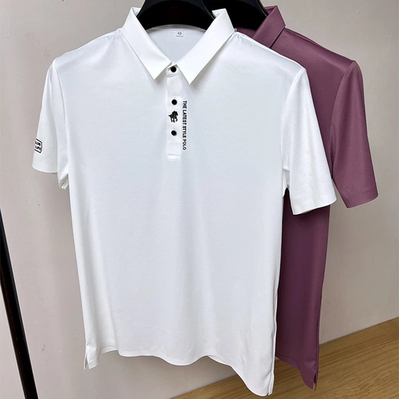 High end brand printed polo T-shirt