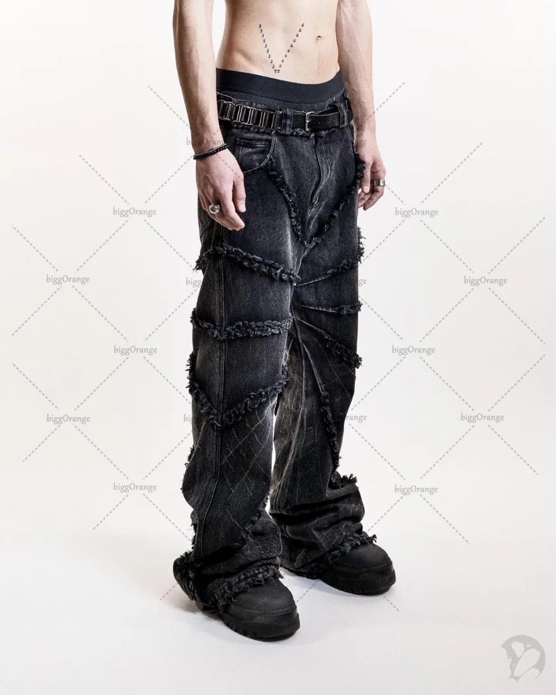 Punk Black American Street Rock Retro High Waist Oversized Jeans