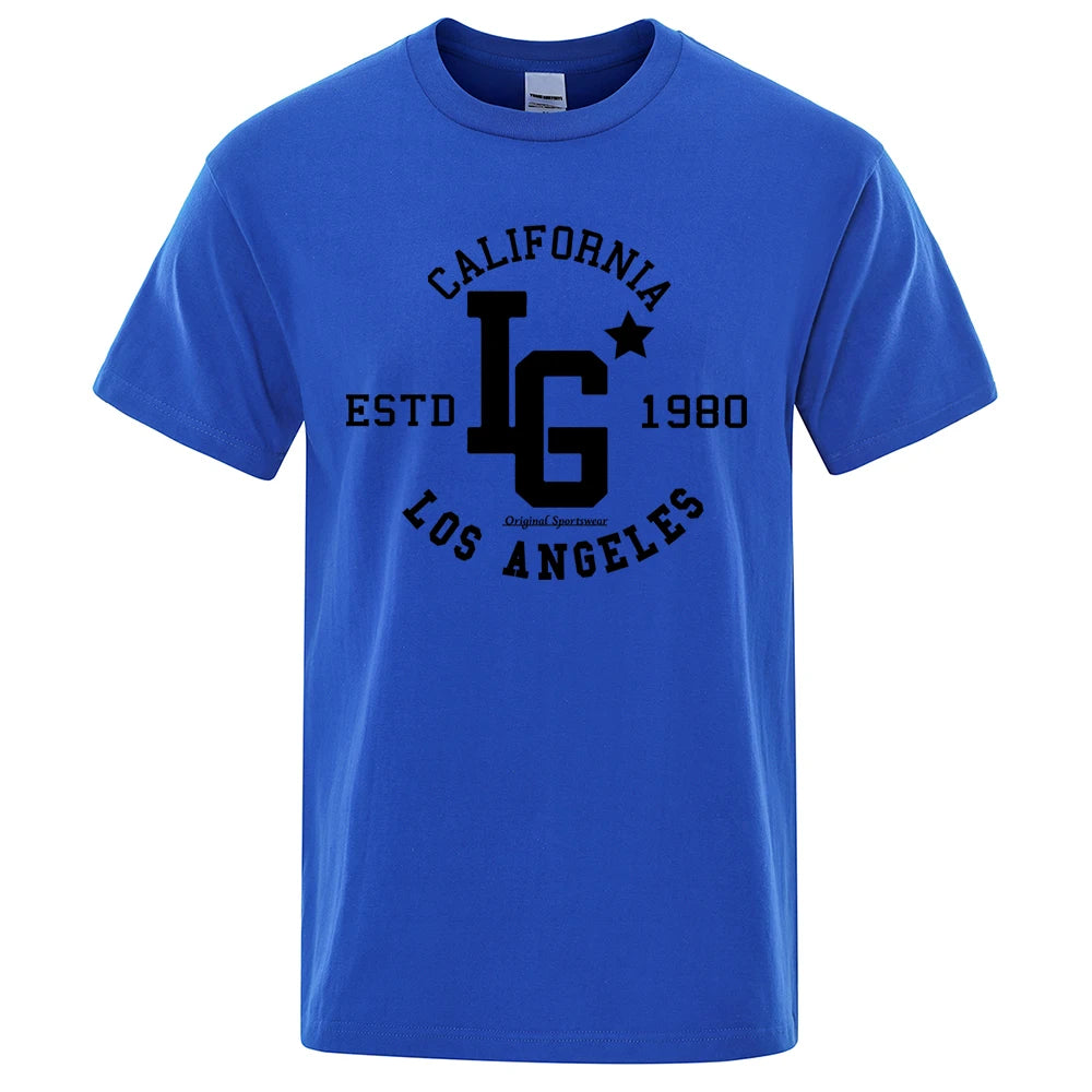 Los Angeles California Estd 1980 Print T Shirts