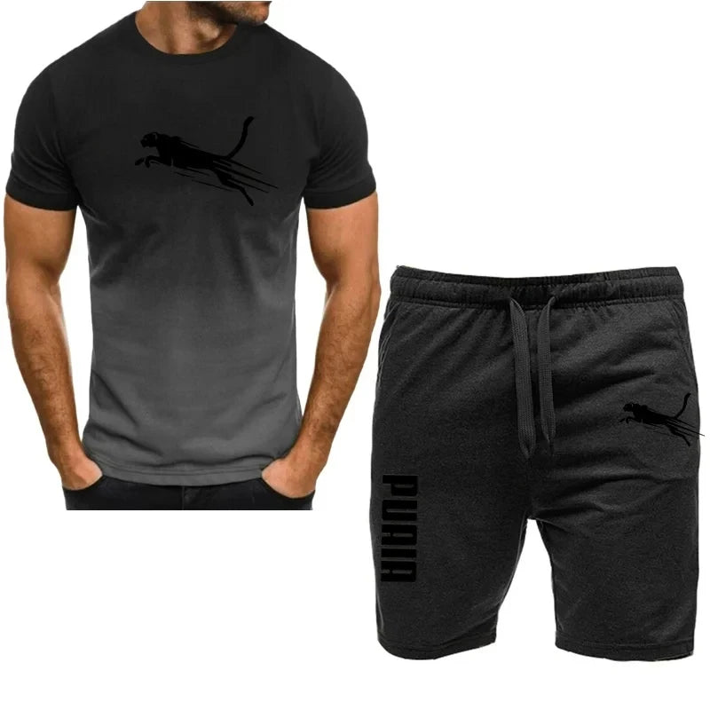 Men's Casual Sports Short sleeve suit, two-piece set