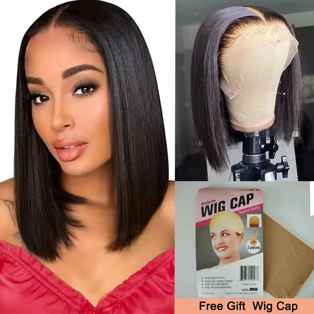 Bob Wig 13X4 Straight Transprent Lace Frontal Wigs For Women Human Hair 100% Unprocessed Brazilian Hair