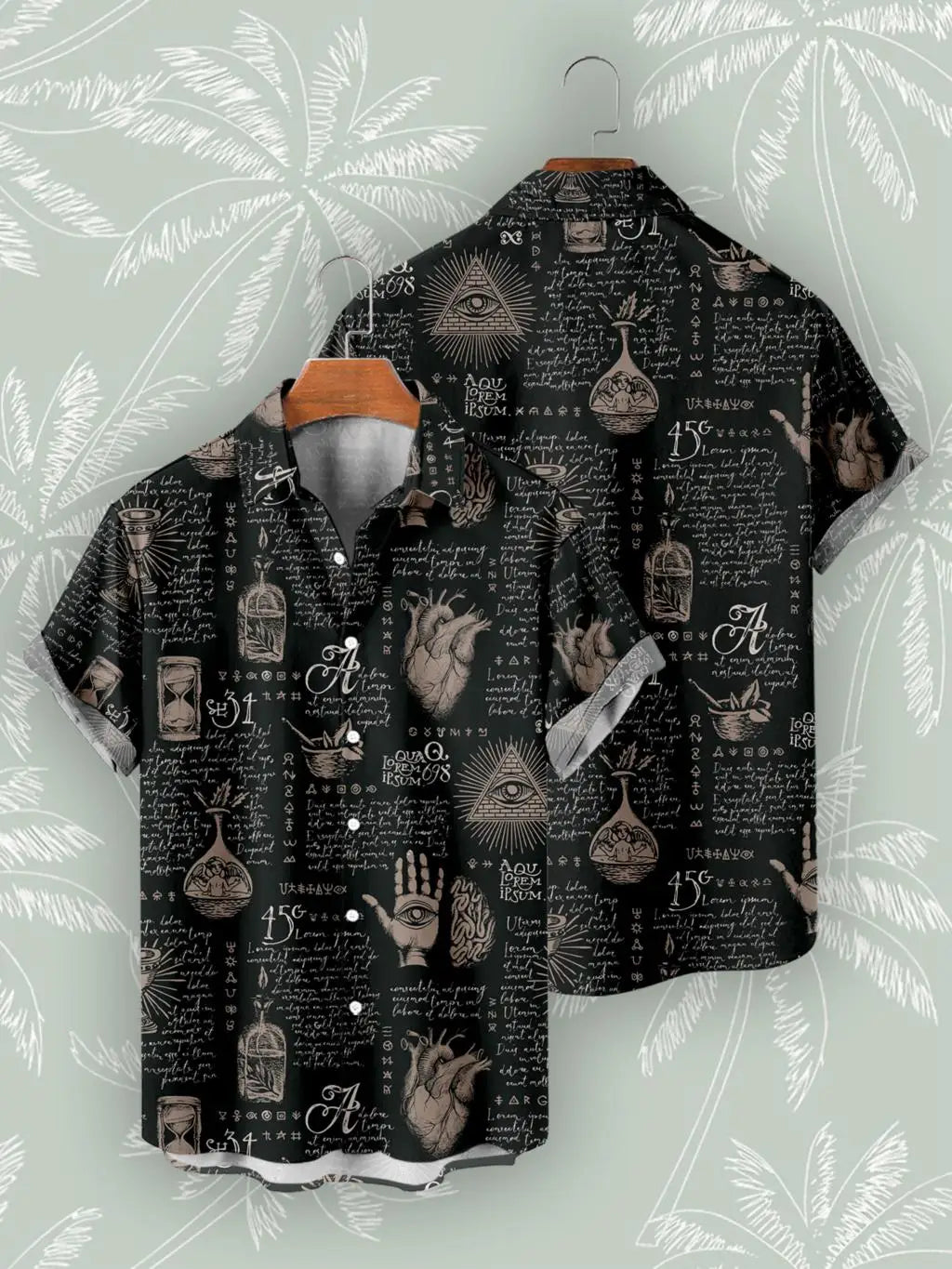 Hawaiian Shirts For Men's Skull Summer Casual Short Sleeve