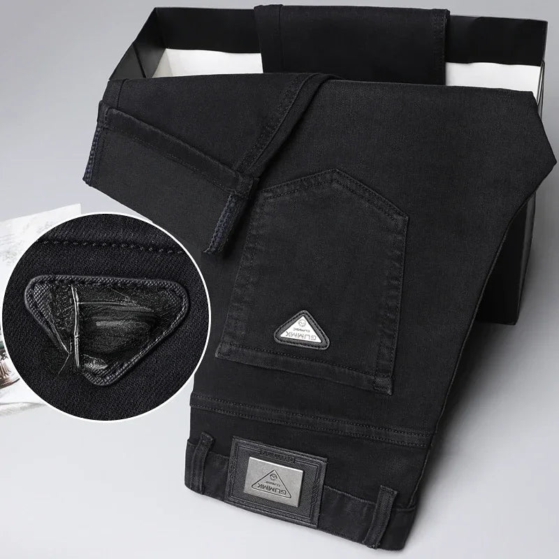 New High-grade Classic Black Denim Trousers for Men