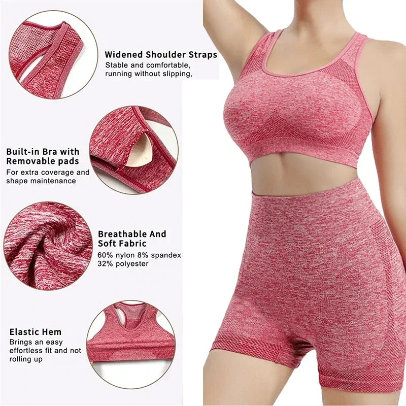 Yoga Set Gym Shorts Women Sport Bras Brassiere Workout Tops for Women