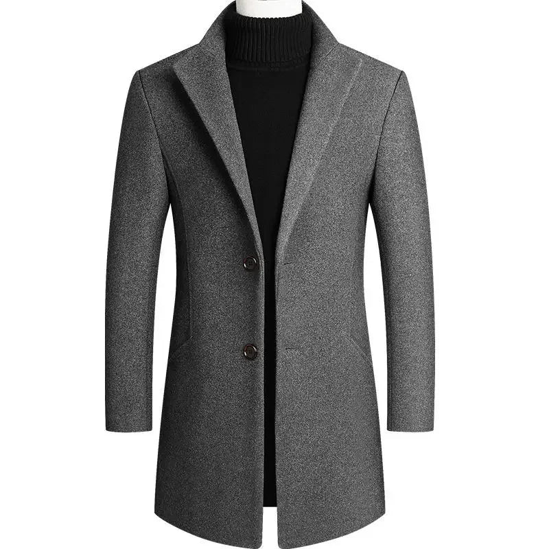 Men Slim Fit Long Sleeve Cardigans Blends Coat Jacket