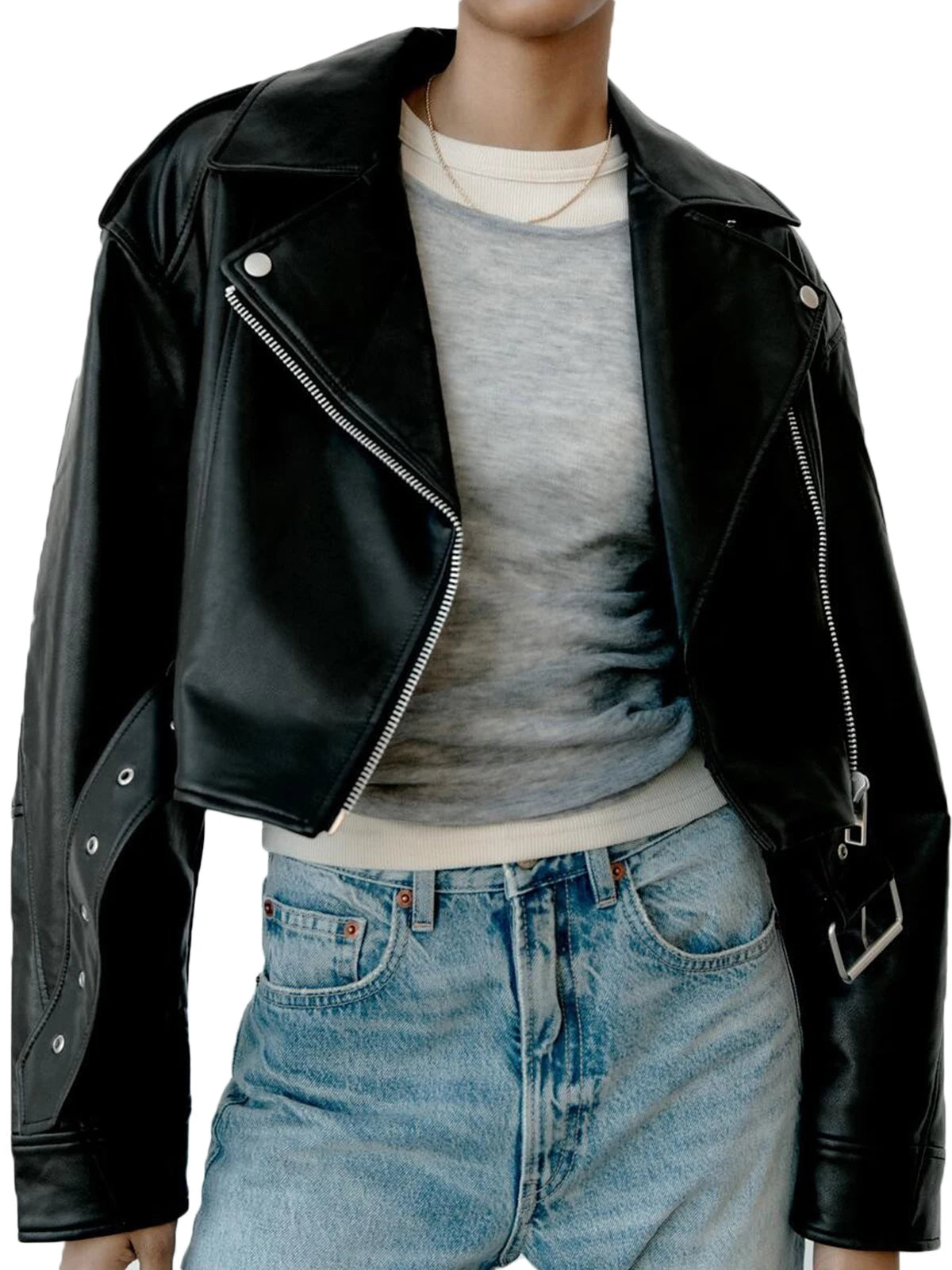 Fitaylor Women Faux PU Leather Jacket