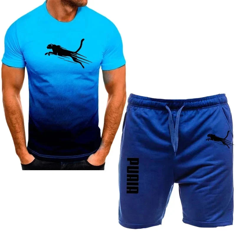 Men's Casual Sports Short sleeve suit, two-piece set