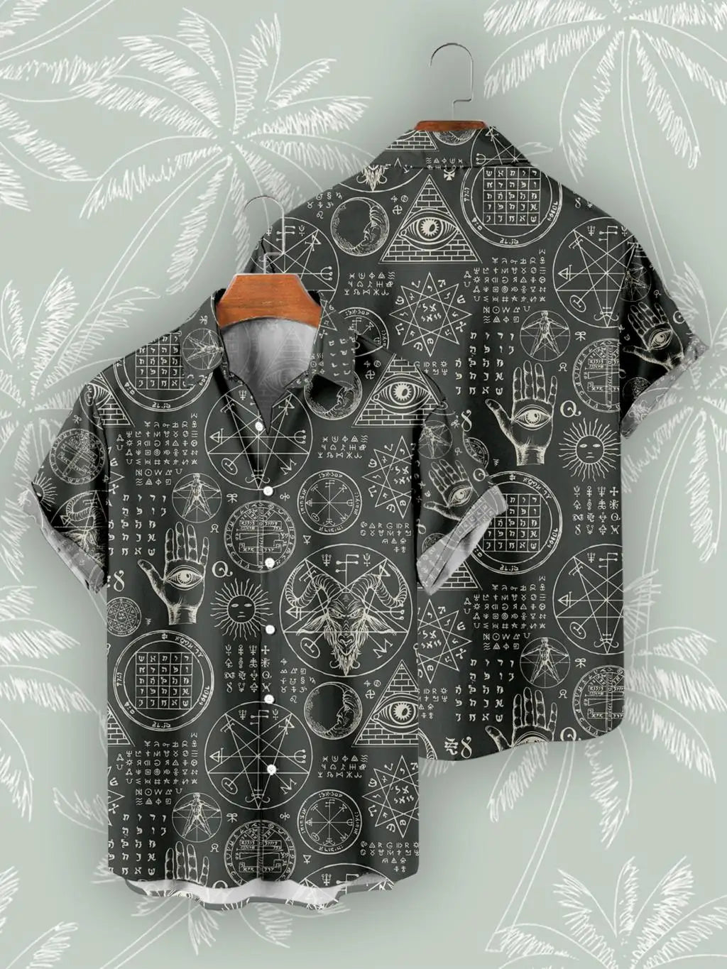 Hawaiian Shirts For Men's Skull Summer Casual Short Sleeve