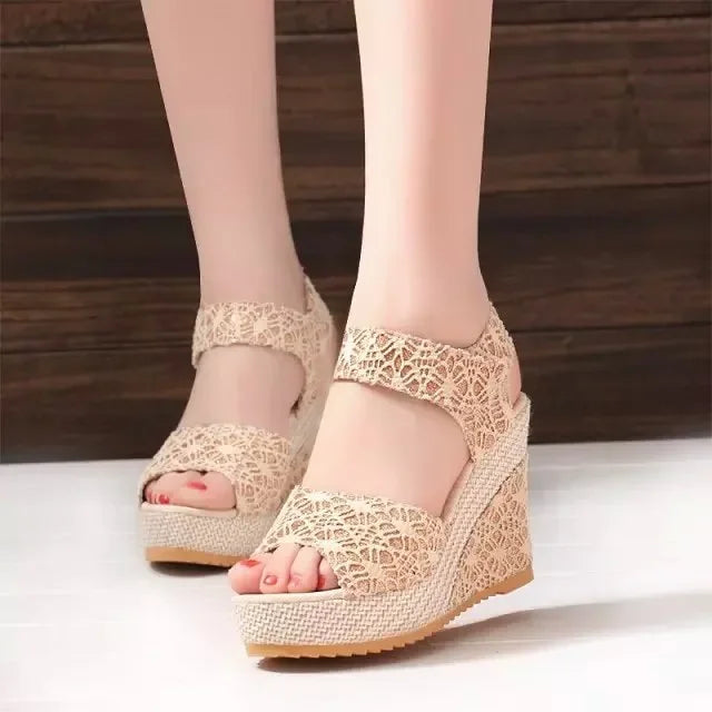 High-heeled Wedge Platform New Peep Toe Sandals Comfort Summer Designer Shoes