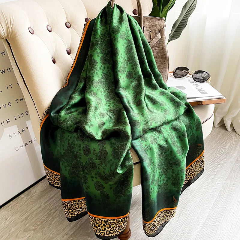 Women Fashion Print Silk Scarf Luxury Brand