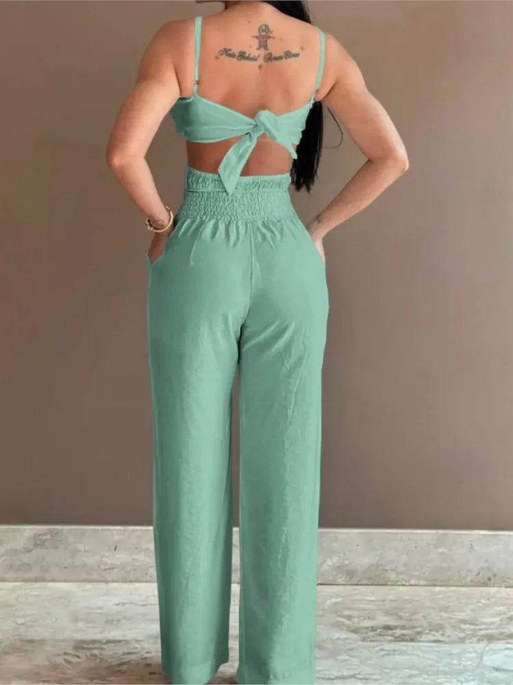 Spaghetti Strap Fashion Jumpsuit