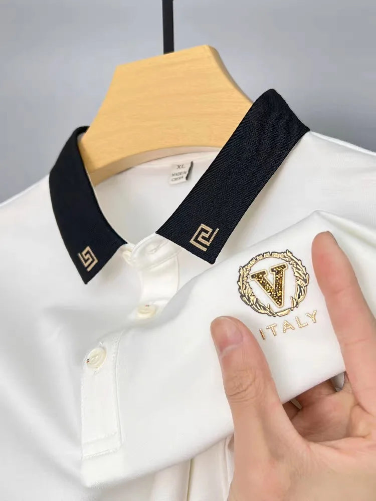 Short Sleeve POLO Shirt High Quality lapel  T-shirt